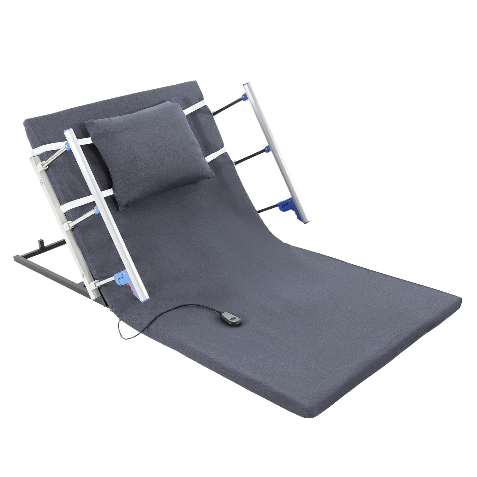 Respaldo eléctrico para cama de 2° a 80°, ángulo de inclinación de 150 kg, con cojín y reposabrazos, mando a distancia, 190 x 90 x 73 cm, ayuda para levantarse para cama de cuidado de