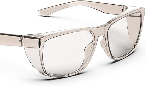 TOREGE Gafas de seguridad, elegantes gafas de seguridad para los ojos, antivaho y resistentes a los arañazos con lentes de luz azul para hombres