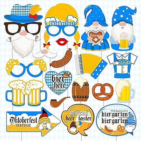 Sayala 26pieces Oktoberfest Photo Booth Props German Beer Festival Party Supplies Cover