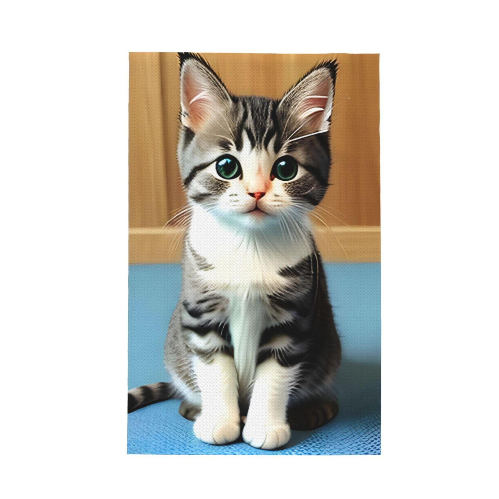 SXZVVBN Bedroom kitten Super Absorbent Microfibre Waffle Towels Fast Drying Dish Cloths Home Cafe Barista