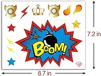 Vista 6 de ADJOY Calcomanías grandes para fiestas de superhéroes – Calcomanías recortadas con letrero de superhéroes – Suministros para fiestas de superhéroes