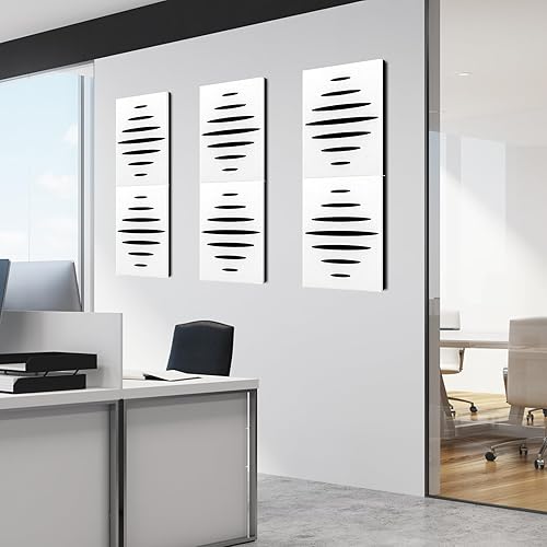Miniatura 2 de Art3d Paquete de 6 paneles acústicos autoadhesivos insonorizados para pared, 16 x 12 pulgadas, diseño ondulado, bloque de ruido con poliéster y