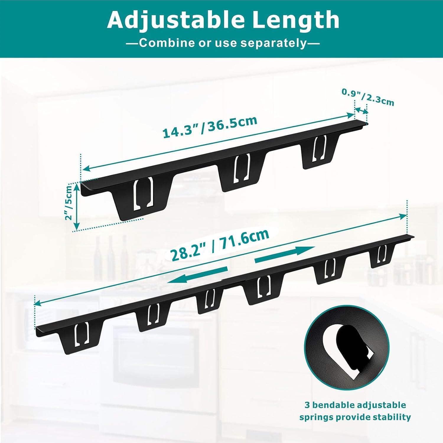 Stainless Steel Stove Gap Covers,Kitchen Stove Counter Gap Cover, Stove Counter Gap Cover, Oven Side Gap Filler Seals Gaps Between Stovetop and Counter 14.3" to 28.2" (Black)