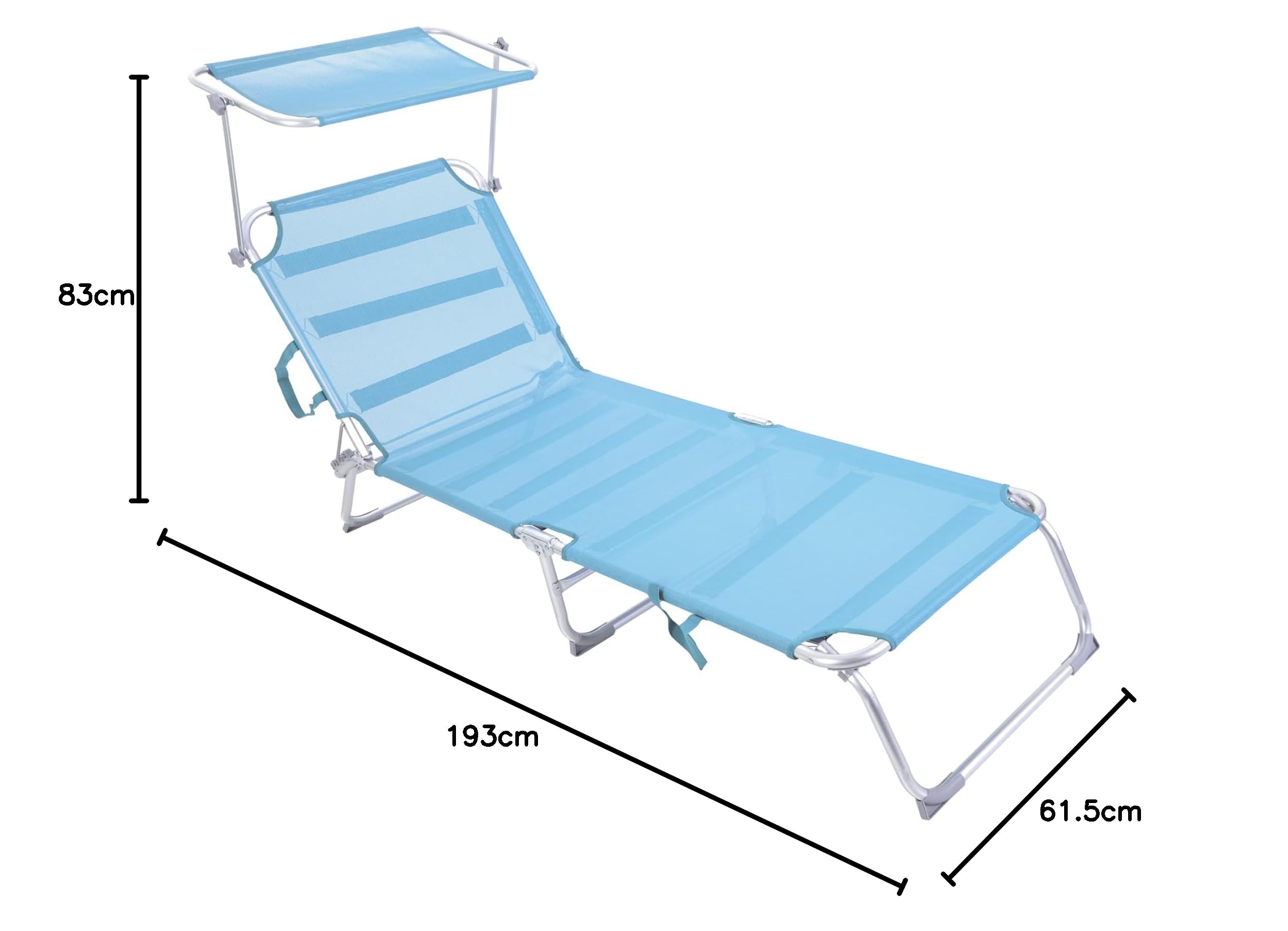 NORDIQ - Tumbona Plegable - Tumbona con Parasol – Tumbonas Jardin Exterior Reclinables con Respaldo Ajustable – Tumbonas de Aluminio 22 mm para Terraza y Piscina - Ligera y Resistente - Truquesa