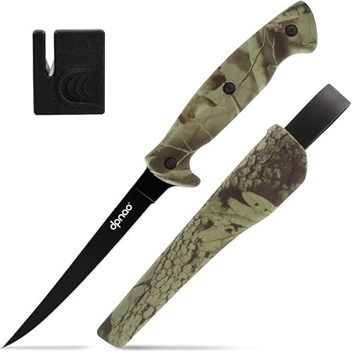 DPNAO Cuchillo de filete de pesca de 6 a 8 pulgadas, cuchillos de nivel profesional para filetear cocina de deshuesadohoja de acero inoxidable