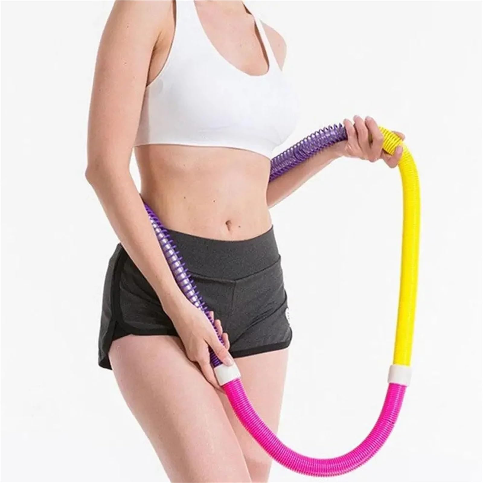 Hula Hoop Aro recortador de Cintura Mejorado for pérdida de Peso, círculo de Ejercicio Abdominal portátil Plegable Desmontable for Fitness, Primavera