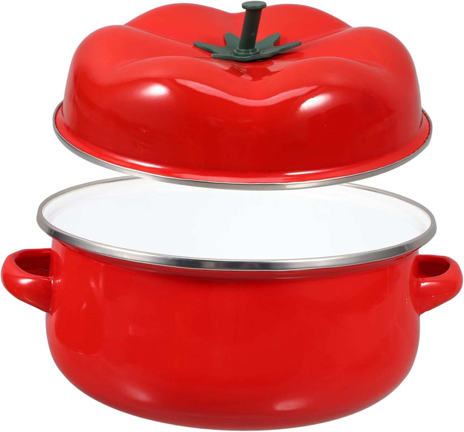 PRETYZOOM Chinese Pot Stock Pot Lid Enamel Stew Lid for Soup Small Soup Multifunctional Enamel Cooking Easy Clean Kitchen Use