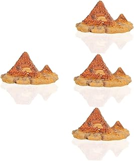 iplusmile 4 Pçs Lagarto Pirâmide Aquário Ciclídeo Esconderijo Esconder Decoração Abrigo Caverna Lagartixa Camarão Decoração Paisagem Rastejando Réptil Peixe Resina Lugar Escondendo