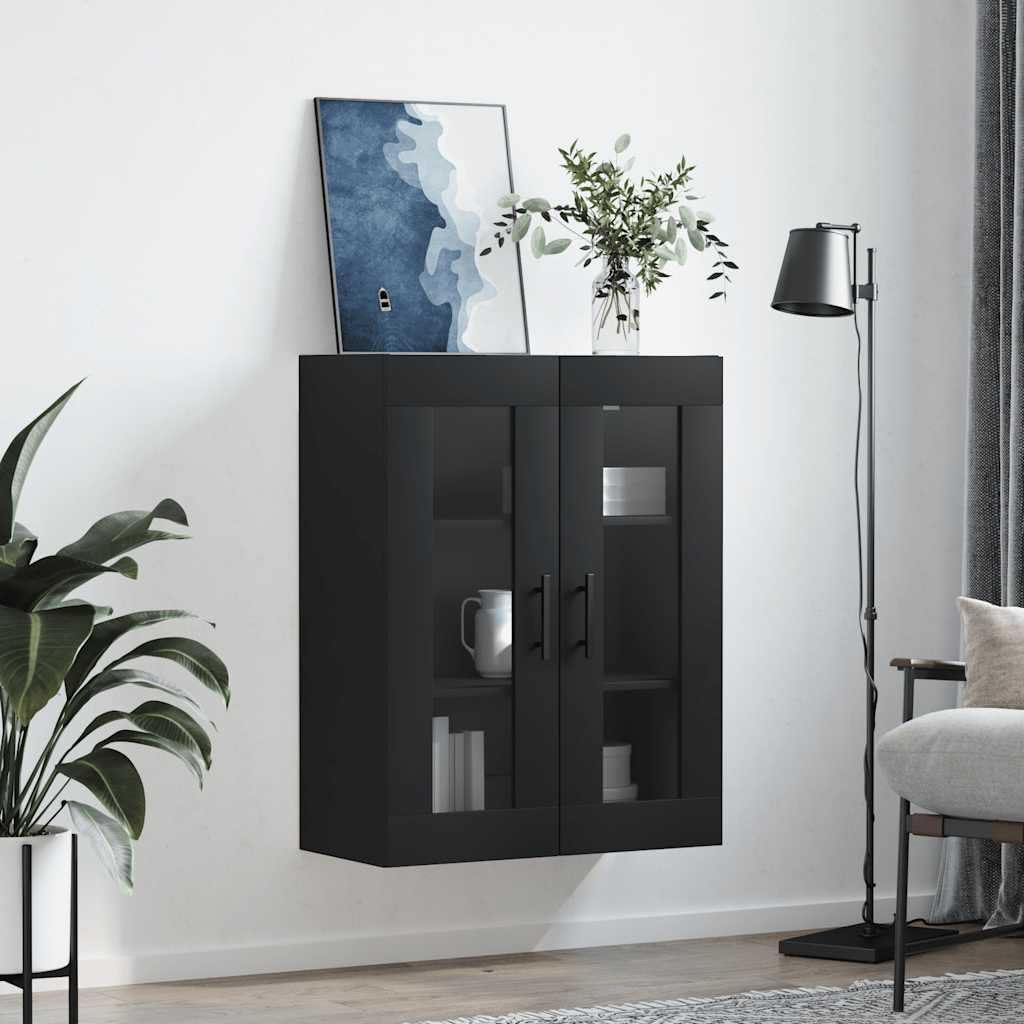 Hothingwell Armadio da parete nero, 69,5 x 34 x 90 cm