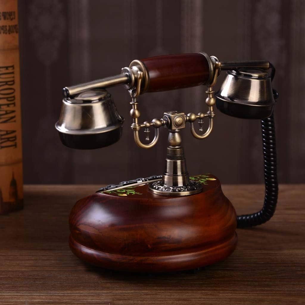 Qdid Antique Telephone Retro Vintage Landline House Home Phone Handset Corded Telephone with Classic Dial Set