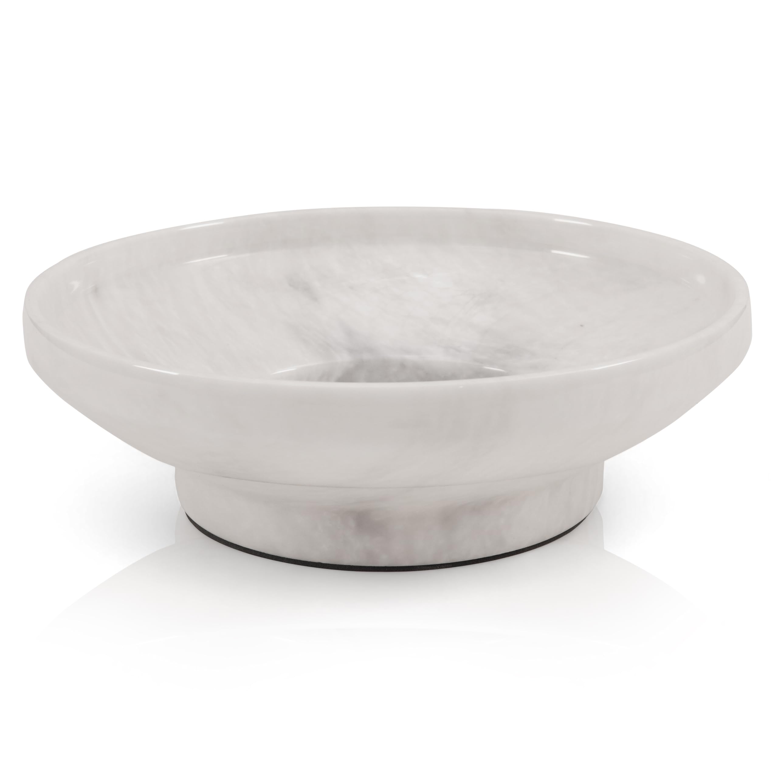 EARTHENTONES White Marble Fruit Bowl – Decorative Salad Bowl for Kitchen Decor, Handmade Marble Fruit Basket, Elegant Home Accessories for Dining Table or Countertop