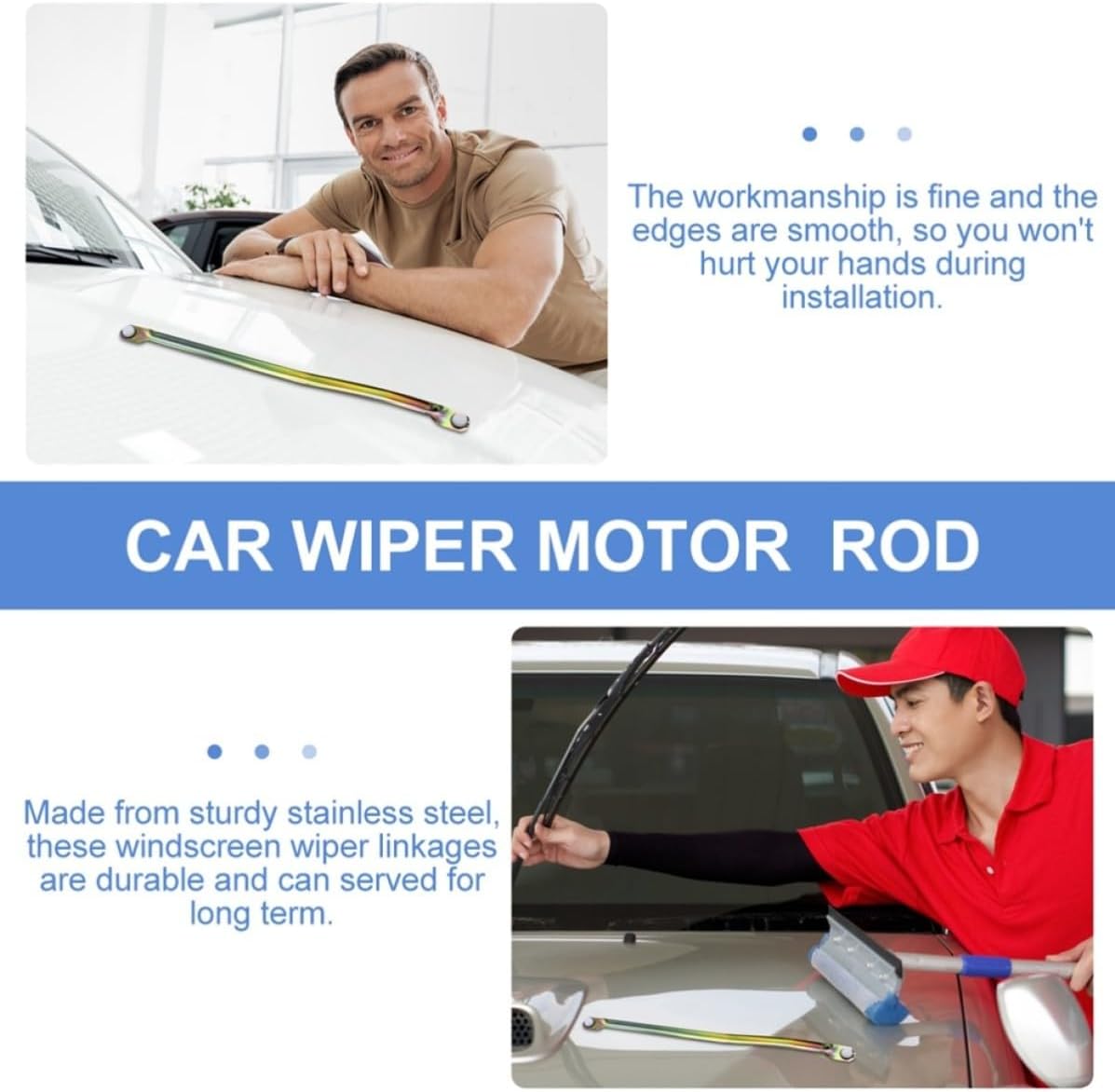STOBAZA 2pcs Auto Wiper Motor Linkage Rod Replacement Kit Compatible with 2007-2015 Compact Suv Windshield Wiper Transmission Assembly for Car Repair