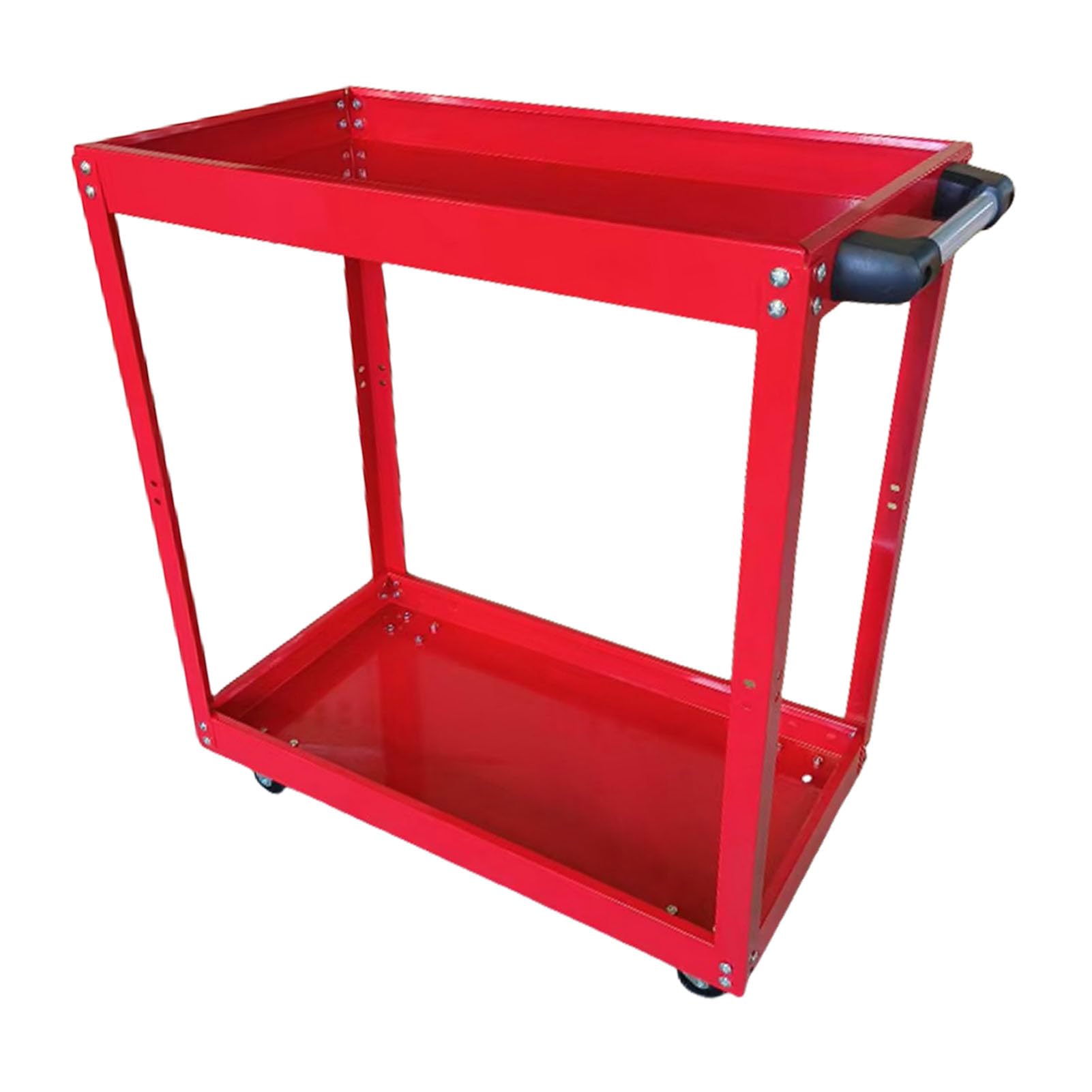 Dioche Carrello Multiuso a 2 Vassoi Carrello Portautensili di Servizio Portaoggetti Mobile Multiuso con Rotelle a 2 Vassoi per Officine di Riparazione Auto