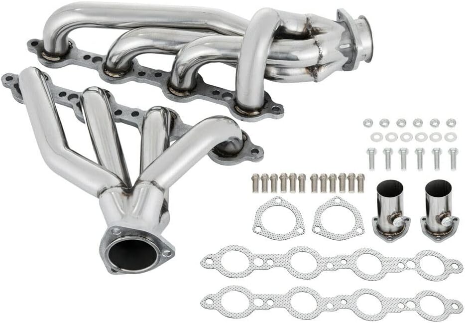MILLION PARTS Exhaust Manifold Conversion Headers Compatible with LS Swap S10 LS1 LS2 LS3