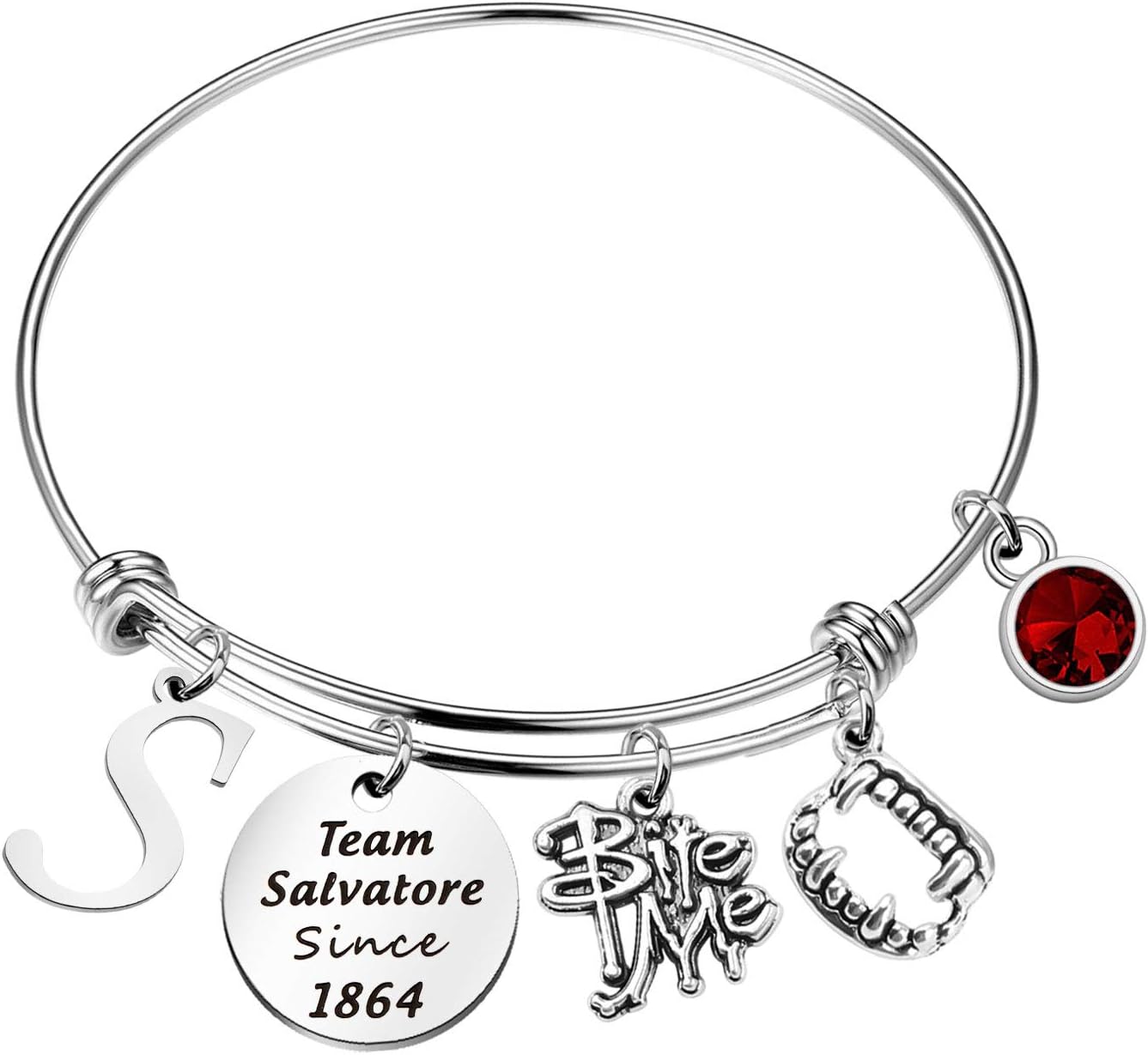 Team Damon/Stefan/Salvatore Since 1864 Keychain Vampire Fandom Gift Idea (Team Salvatore br), Steel Color, L