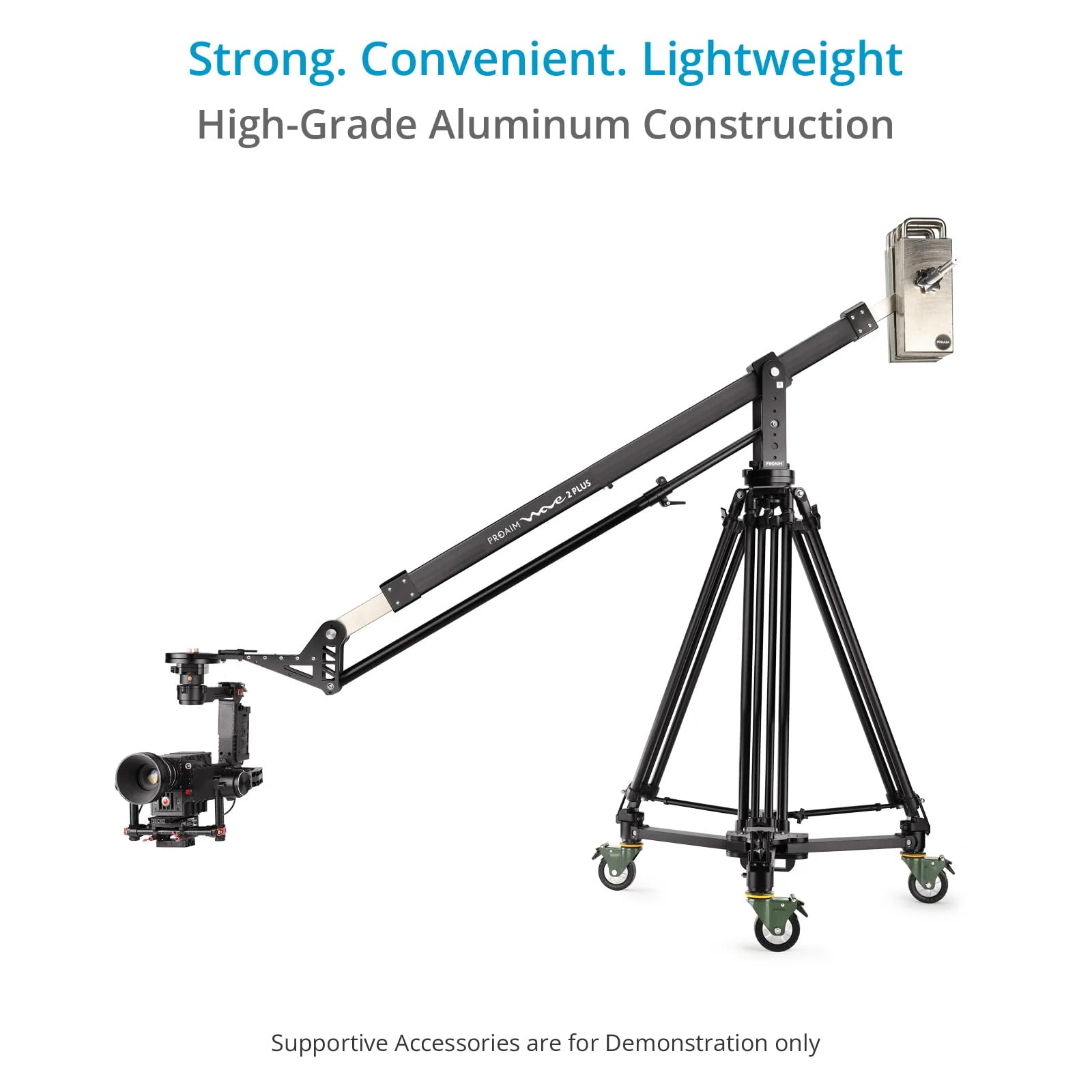 PROAIM Agile Heavy-Duty Floor/Track Studio Dolly. for Single Spiked & Double Spiked Tripods. Robust Construction, 360° Rotating Wheels. Offers Smooth & Flawless Shots