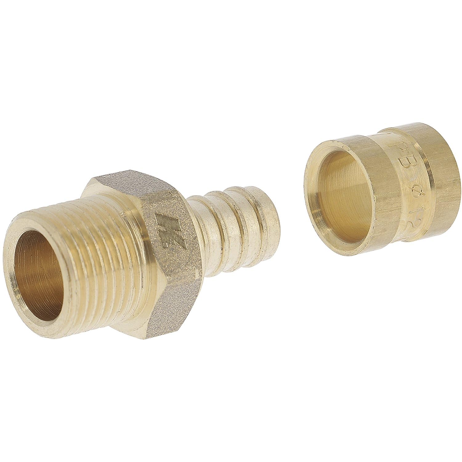 Raccord PER droit à glissement - M 3/​8' - diamètre 12 mm - PB tub