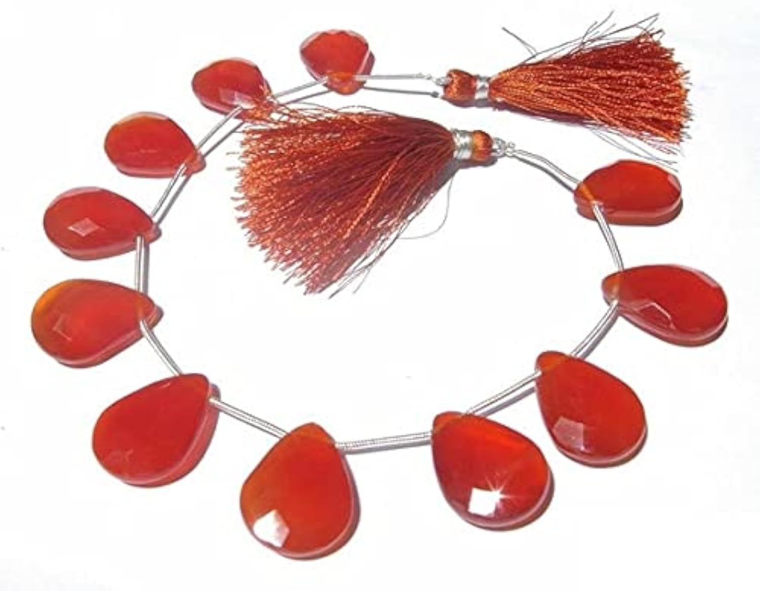 Onyx Rouge Briolette LKBEADS de Qualité Supérieure | Gemmes Facetées Poire 20x15mm Haute Joaillerie