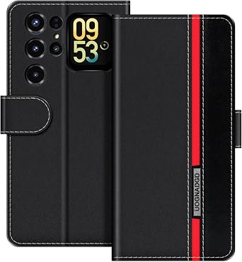 Striped Leather Case for Oukitel C68 Plus - Black