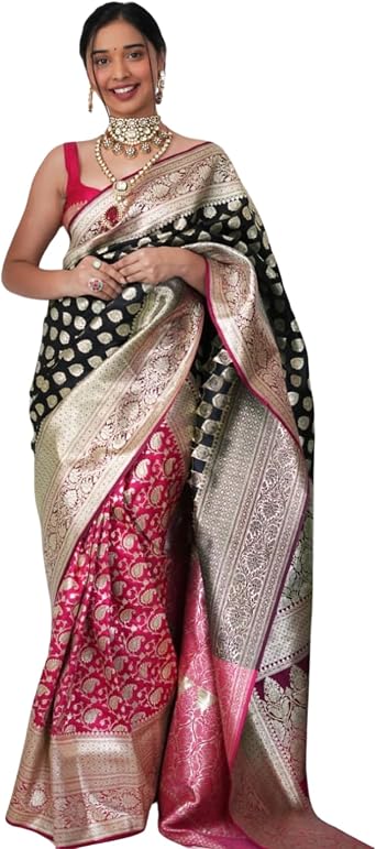 Womens Banarasi Silk Multi Designer Pattu Sarees with Blouse Piece