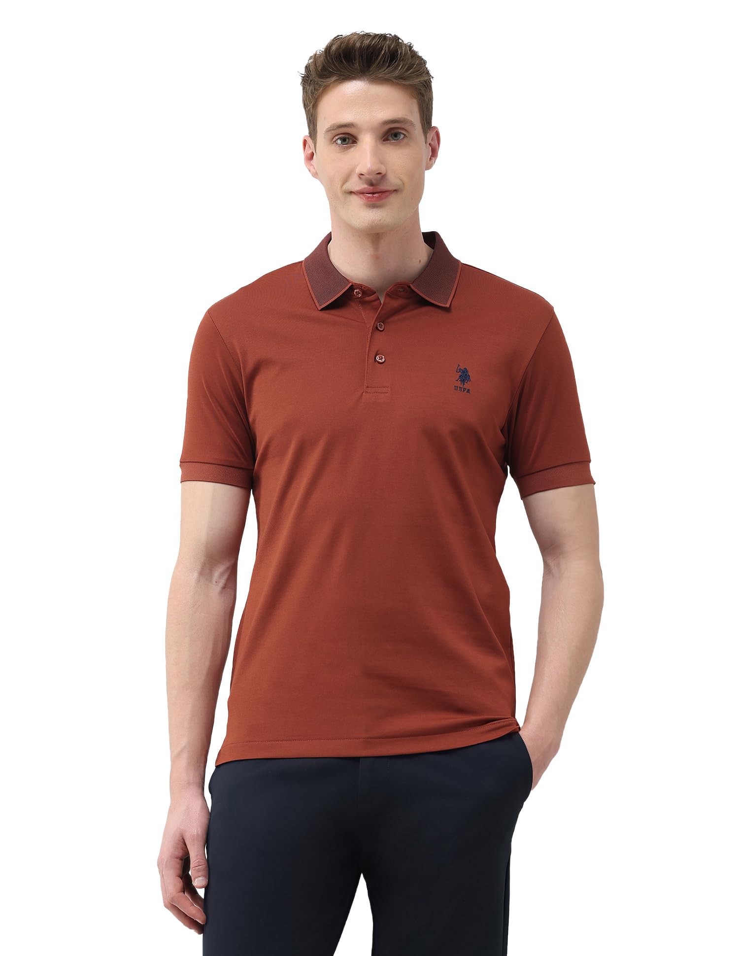 U.s.Polo Association Men's Solid Slim fit Polo Shirt-image-30