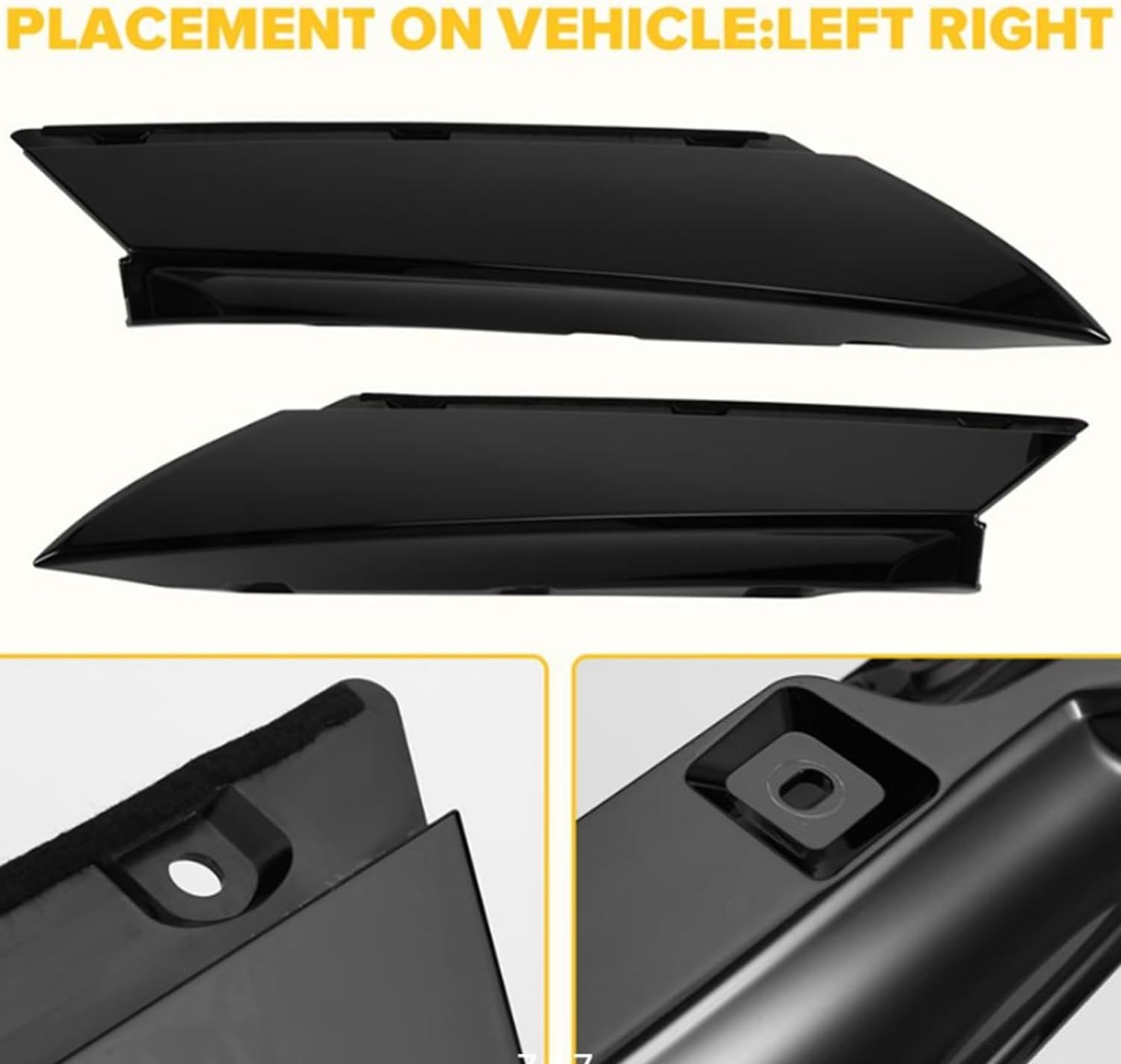 Rear Door Pillar Trim Cover for Ford Explorer 2020 2021 2022 2023, Black Left & Right Set, Direct Replacement Exterior Windshield Post Trims LB5Z-78291A09-AA LB5B-S290B52AA