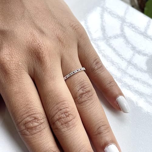 Red Ruby & White Diamond Half Eternity Wedding Band For Women, 14K Rose Gold Finish Ruby Wedding Band, Ladies Alternate Diamond Ring #TOP3