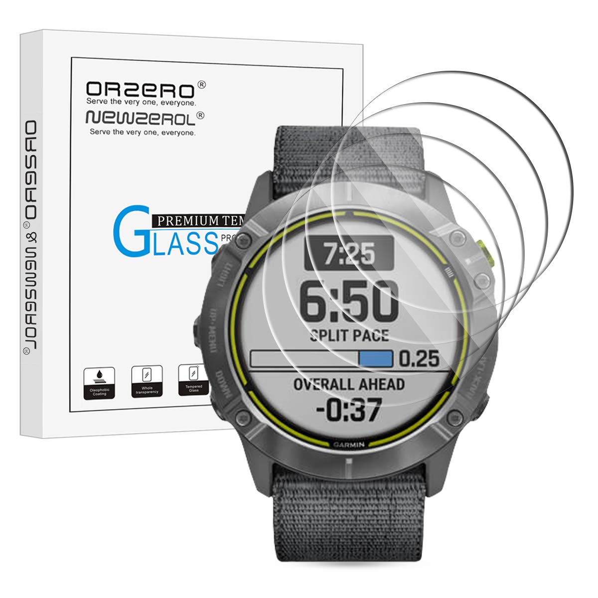 Orzero (4 Pack) Tempered Glass Screen Protector Compatible for Garmin Enduro, 2.5D Arc Edges 9 Hardness High Definition Anti-Scratch Bubble-Free (Lifetime Replacement)