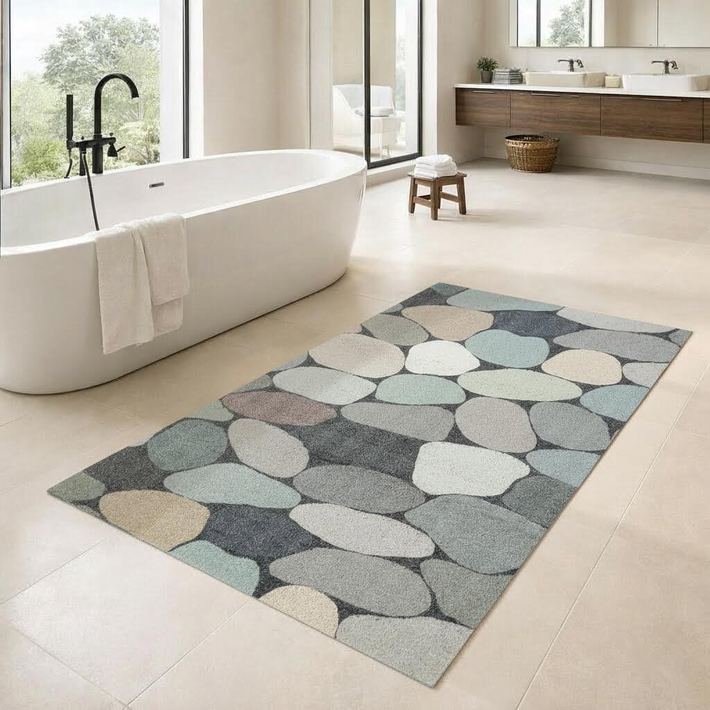Tappetino doccia antiscivolo 80x120 cm Stile contemporaneo Tappeto doccia antiscivolo Morbido e confortevole PVC Tappeto antiscivolo doccia, alta permeabilità all'acqu