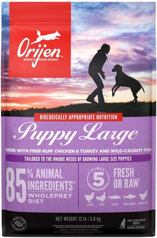 ORIJEN Puppy Large High-Protein, Grain-Free, Premium Quality Meat, Dry Dog Food 13 lb DOR4425-13