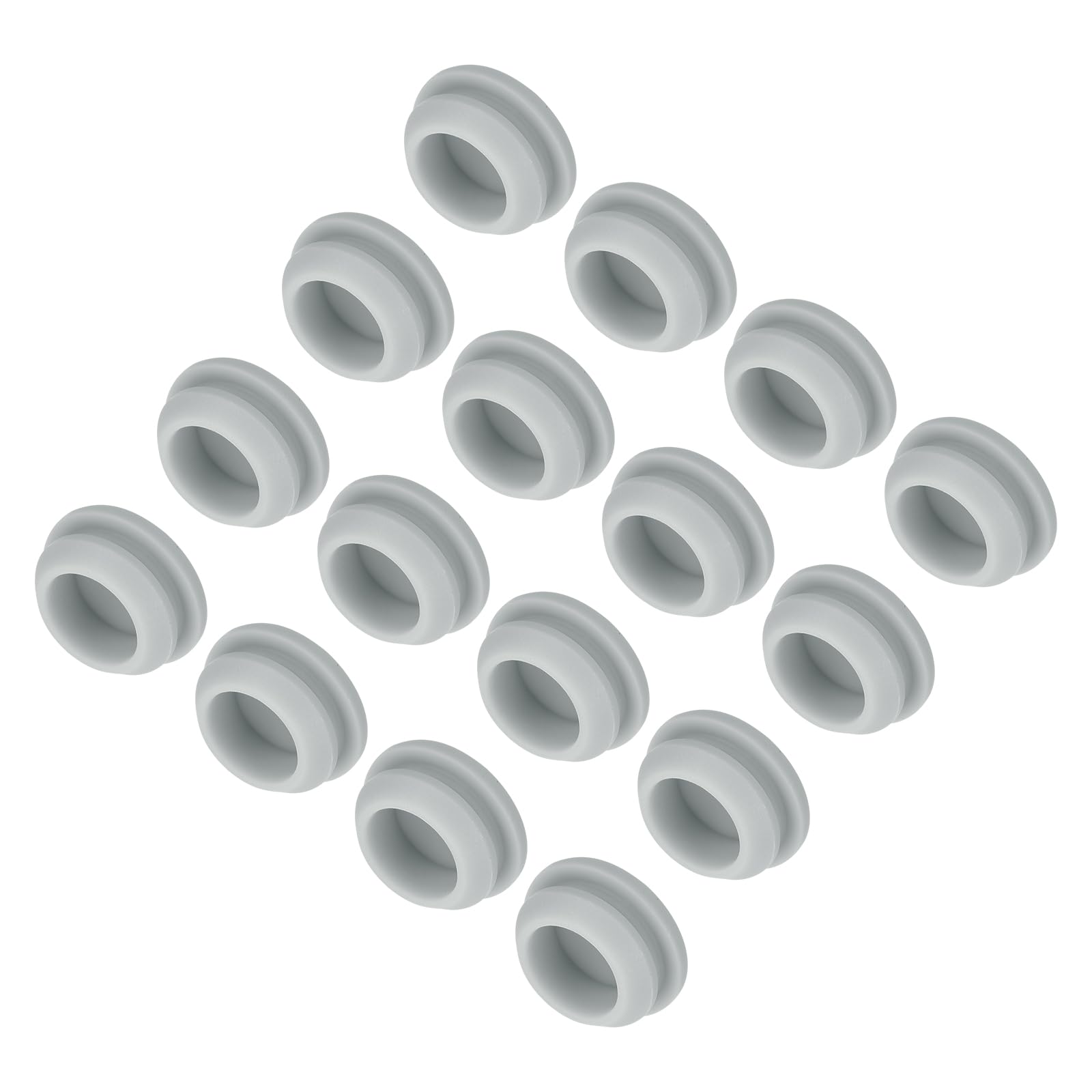 MECCANIXITY 16pcs Silicone Snap in Locking Hole Plugs,13.5mm/0.5 Inch Mounting Diameter Narrow Groove Width 2mm Panel Seal Cover Round for Kitchen Bulkheads Waterproof Sealing Plugs Grey