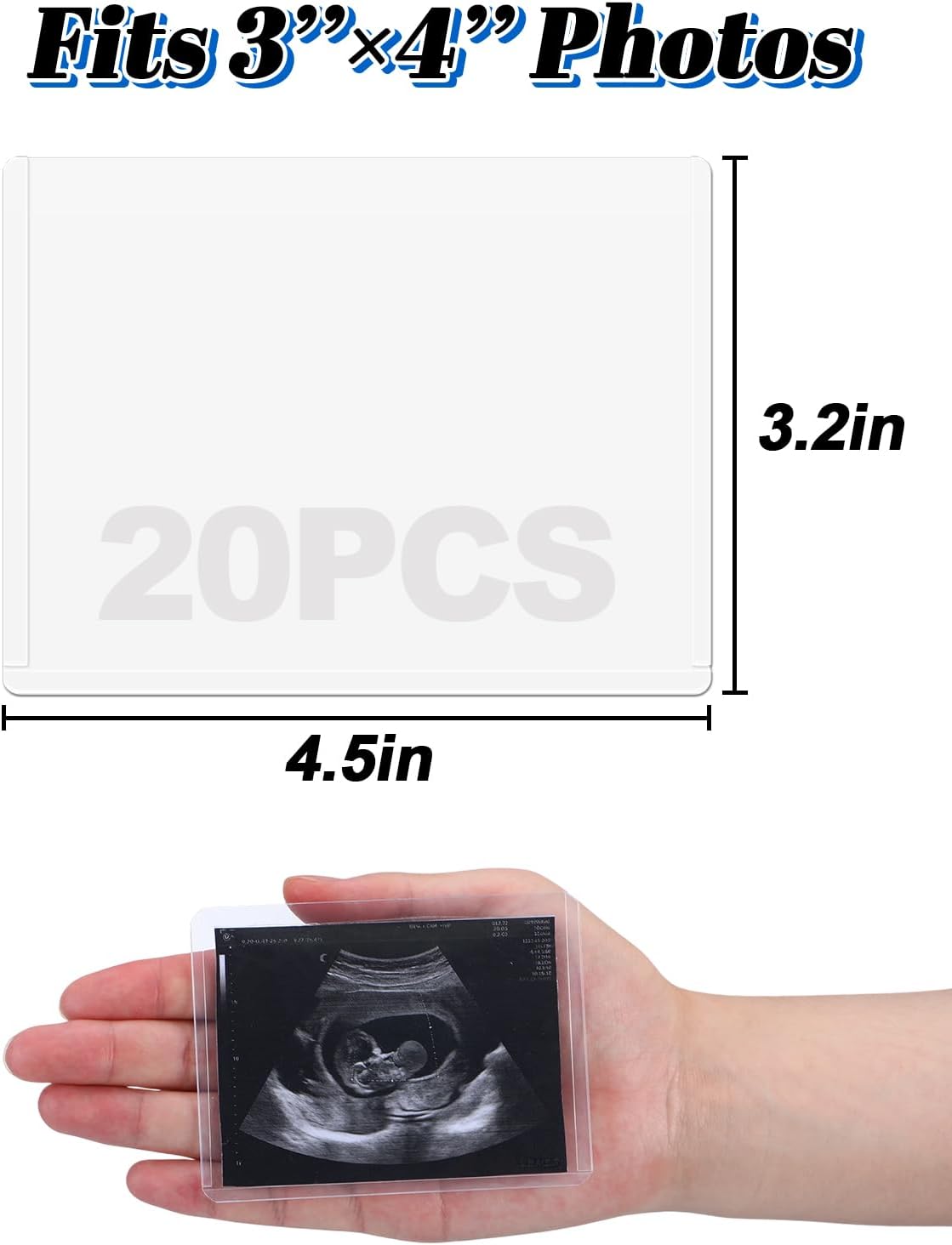 Easy-Slide Photocard Sleeves Photo Protector for 3x4in Ultrasound Pictures image 5