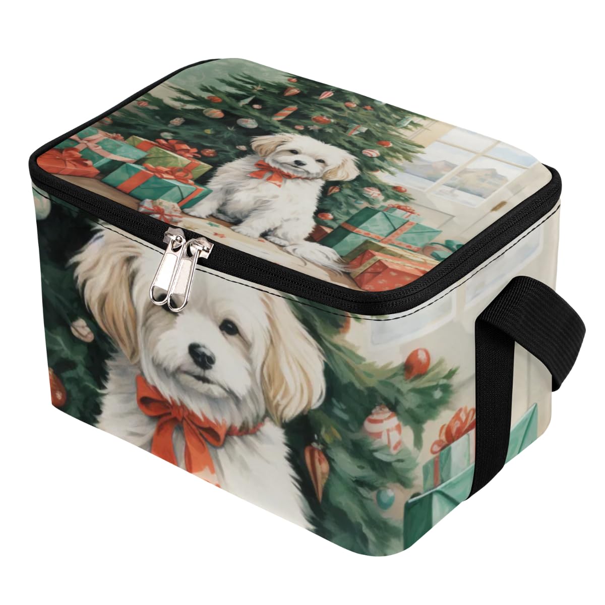 GzLeyigou Lunch Bags for Women Men 9 Cans,Xmas Gift Dog Hot & Cold Food Delivery Bag Insulated Grocery Bag Insulated Lunch Box Cooler Bag for Office Work Picnic Beach