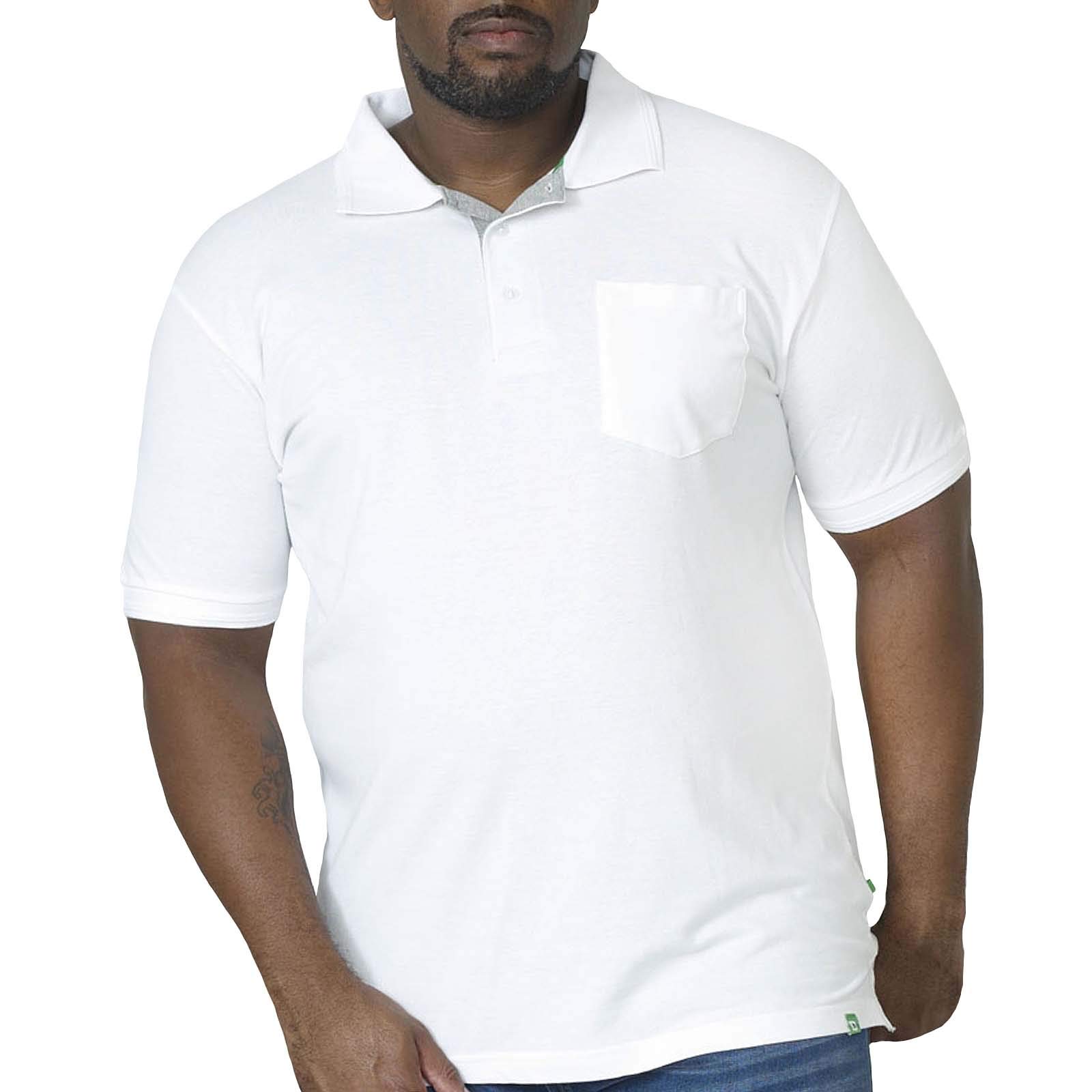 D555 Men's White Duke King Size Polo Shirt - 3XL
