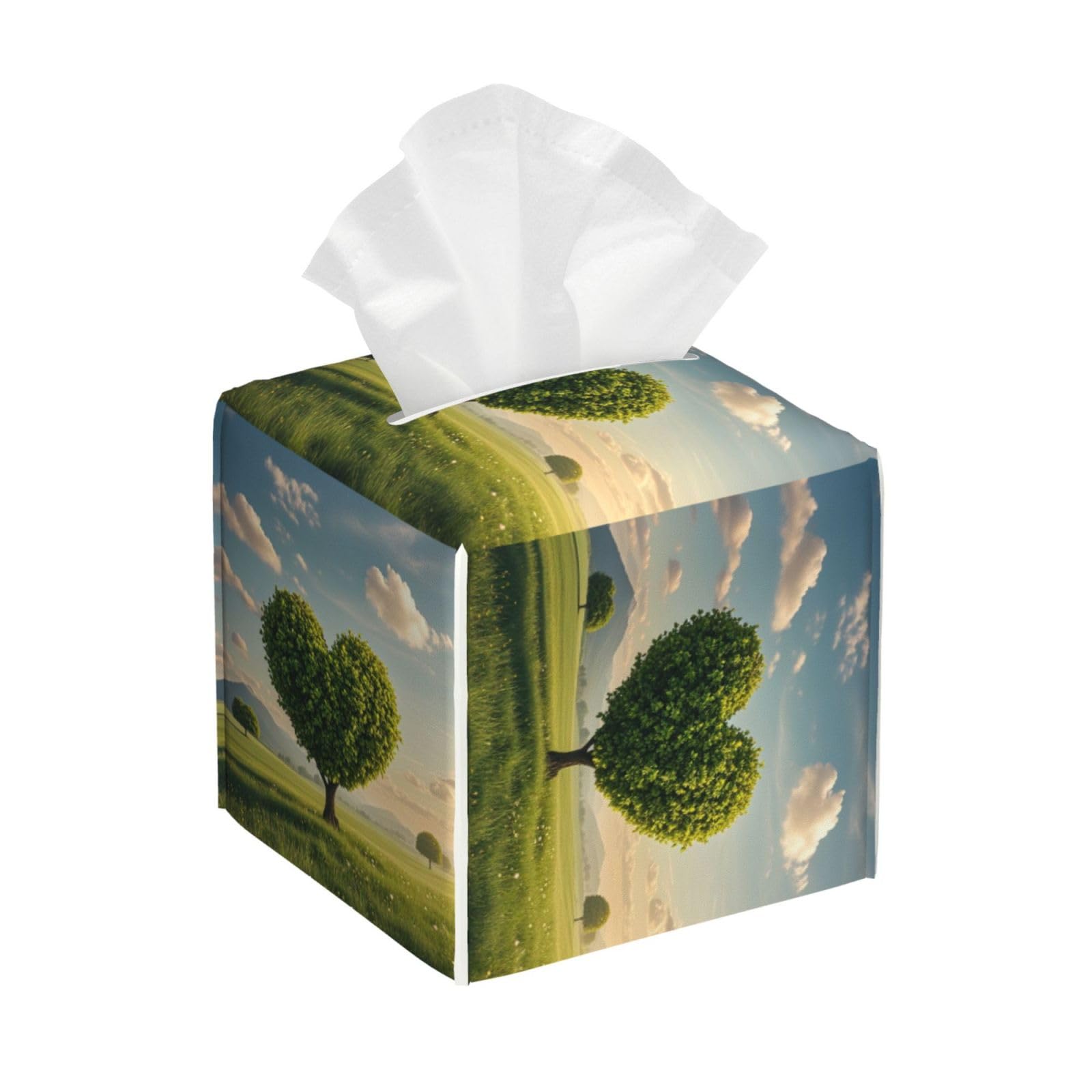 Heart-shaped Tree Tissue Box Cover Square Cube Boxes