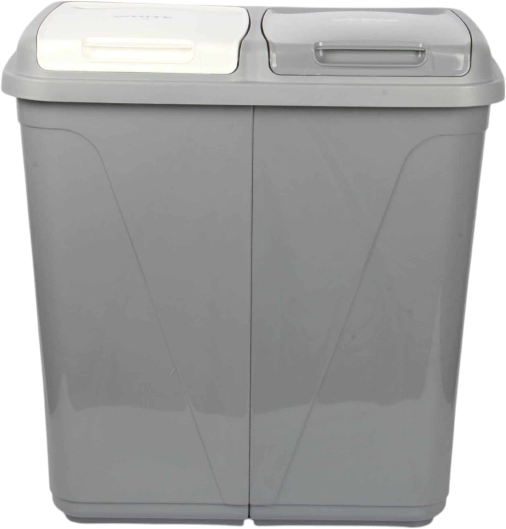Jolie Max 90L Kitchen Bin - Dual Compartment Rubbish & Recycling - Laundry Basket (Solid Grey)