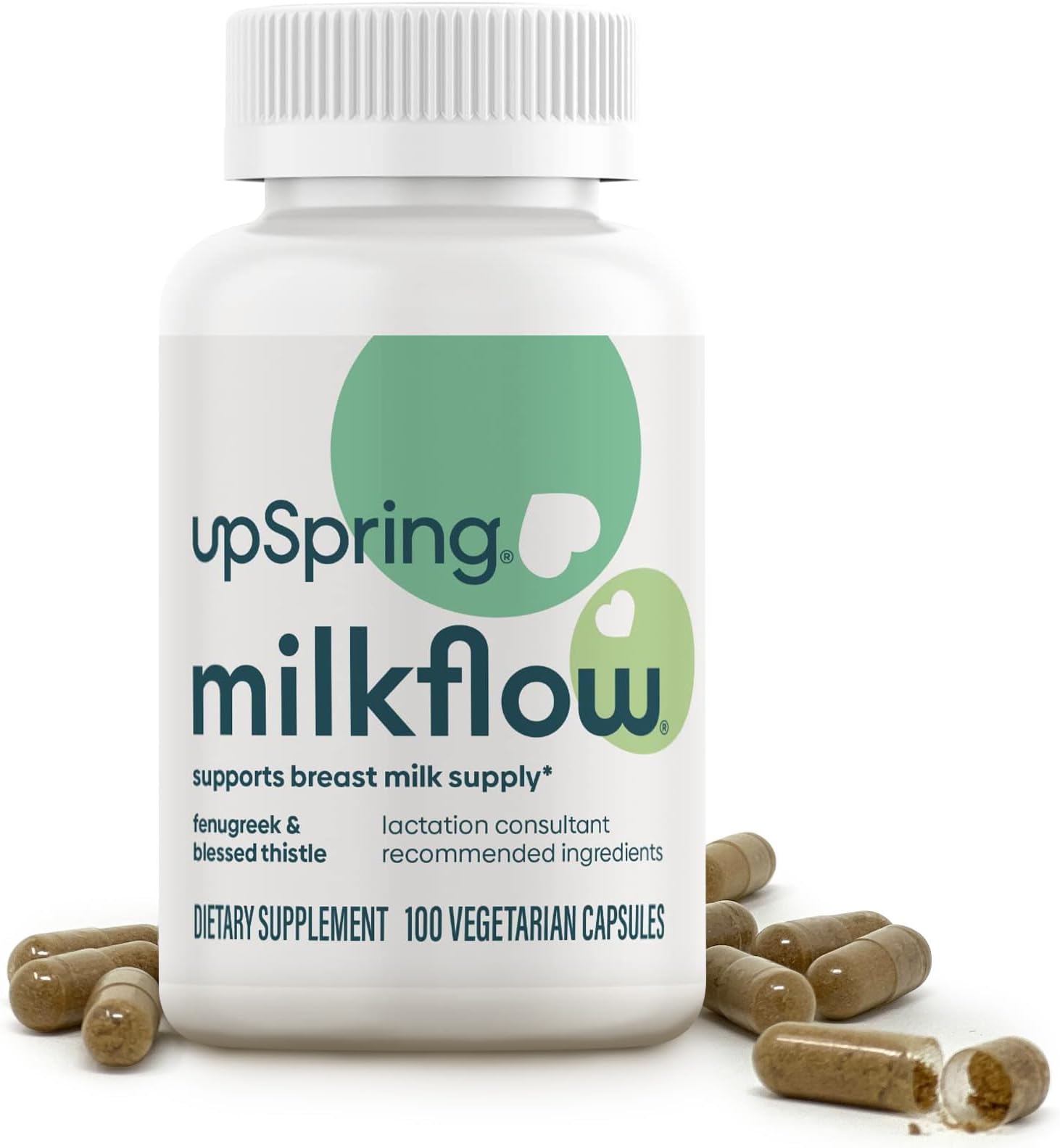 Milkflow Capsules with Fenugreek & Blessed Thistle for breastfeeding, 100ct