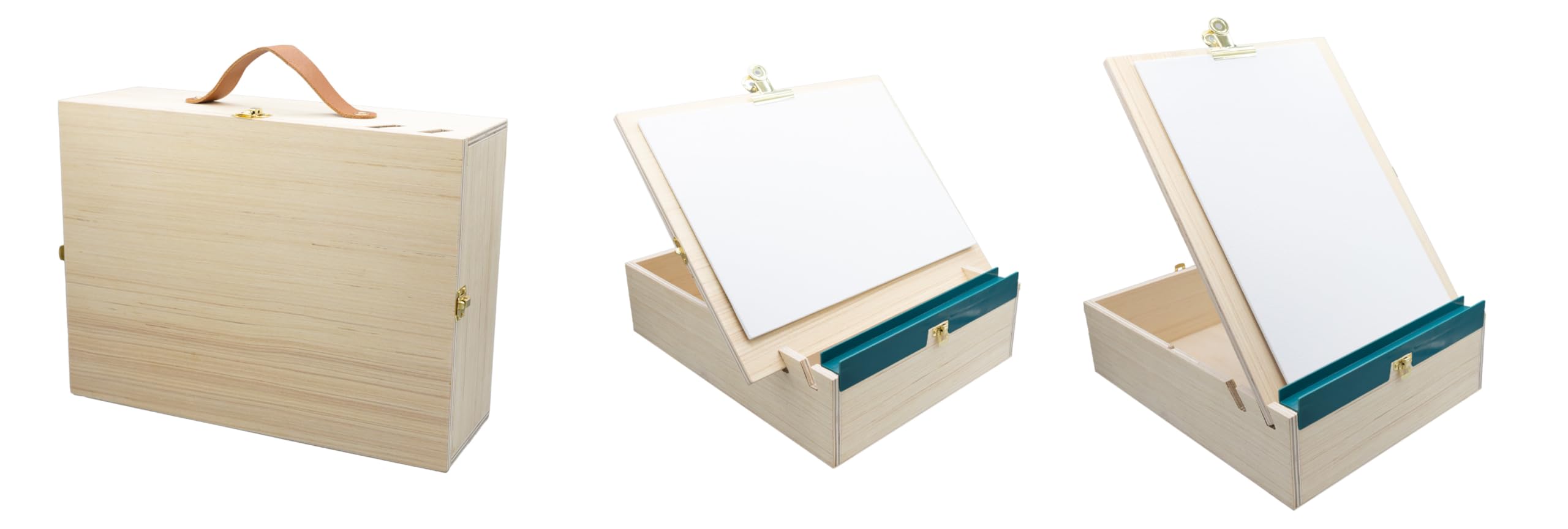 Buki France - Professional Studio Atelier Artist - Drewniana walizka z farbą akrylową z możliwością transformacji - kompletny zestaw z 18 tubkami do malowania i akcesoriami - ilustrowany przewodnik