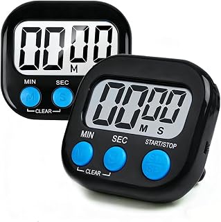 2 Pack Magnetic Digital Kitchen Timer with Alarm for Cooking Baking