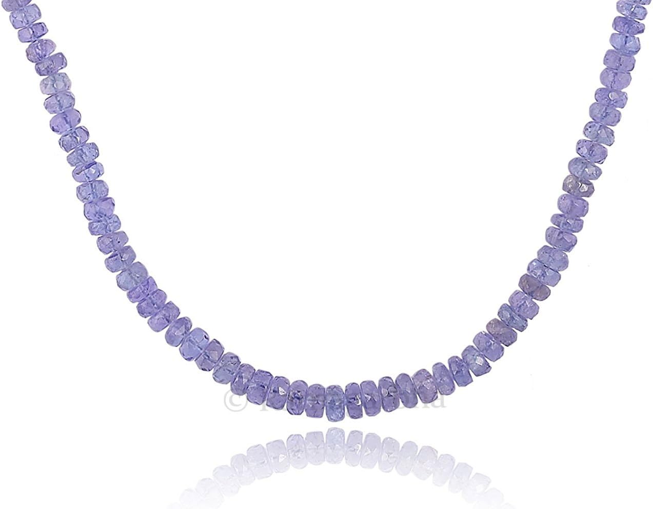Natural Tanzanite Faceted rondelle Beads Strand Necklace, 16" violetish Tanzanite Blue Color, Jewelry Making, Wholesale Price, Exclusively by Ratnagarbha.