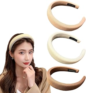 scicent 12604 30mm Thick Cotton Wide Soft Fashion Non Slip Padded Headbands for Women 3 Pack