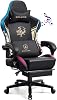 GTPLAYER Gaming Chair with Bluetooth Speakers and Footrest, Ergonomic Computer Chair Heavy Duty High Back Lumbar Support Home Office Chair Black