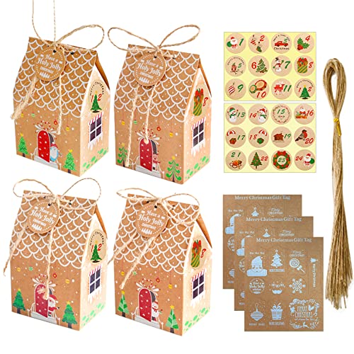 NAOLIU Calendrier de l'Avent Maison, DIY Calendrier de l'avent, Magnifique Calendrier de l'avent a Remplir Soi Meme, avec Autocollants Numériques et étiquettes, Boite Calendrier de l'Avent 2022 Cover