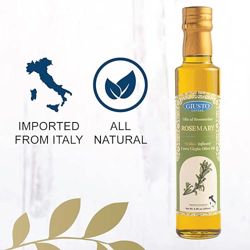 Miniatura 4 de Giusto Sapore Aceite de oliva italiano extra virgen con infusión de romero, prensado en frío, importado de Italia, 8.5 onzas