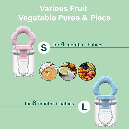 Miniatura 2 de Alimentador de frutas para bebés, moldes para paletas de leche materna con bandeja para congelador, alimentador de silicona para bebés para