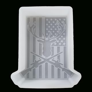 【300+ Design Optional】 Fuehbur Deer Protecting Car Freshies Silicone Mold - Deer in American Flag Air Freshie - Aroma Bead Freshener Mold - Epoxy Resin - Soap Mould【Upgraded Thickened Material】