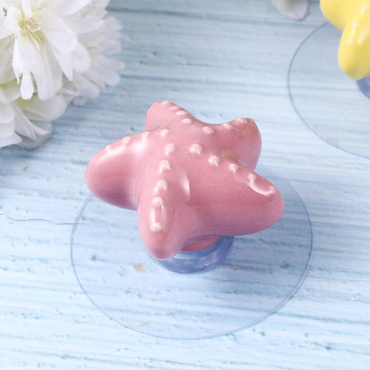 ARTIBETTER 2pcs Stick Home Cup Decorative Shop Dorm Hardwares Mediterranean Knob Pulls Decoration Suction Knobs Cabinet Handle Shape Drawer Pull Door Star Self Sea Furniture Beach Handles