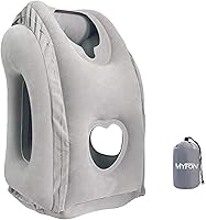 Vista 1 de Almohada inflable de viaje, almohada inflable de aire para el cuello para dormir, soporte para la cabeza, la barbilla, el cuello y el lumbar, evita
