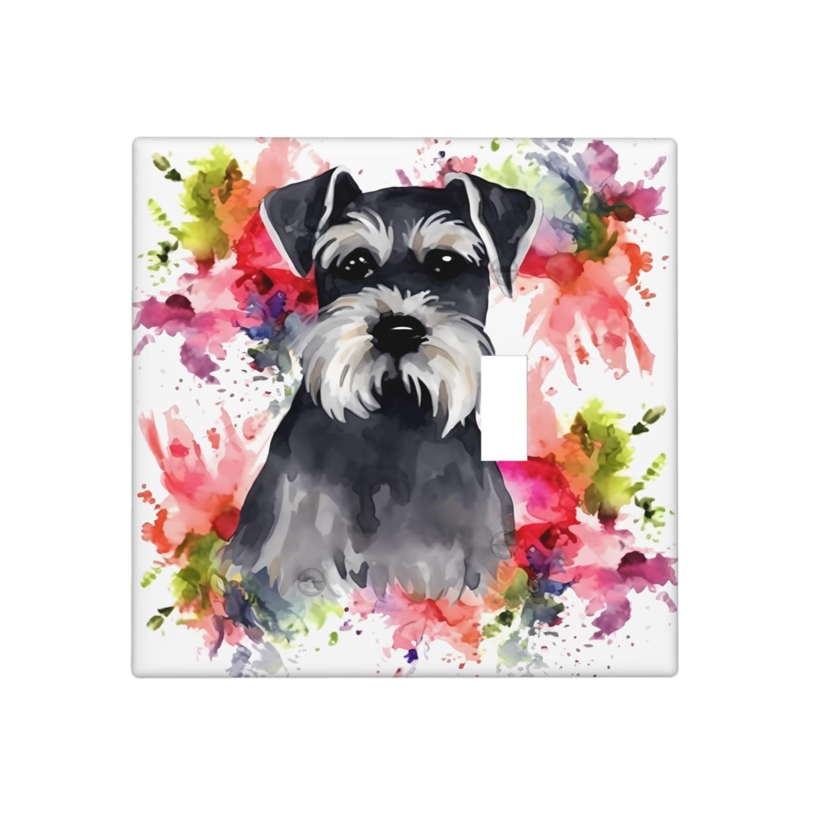Kloph Style L Decorator Wall Plate 2 Gang Light Switch Covers Schnauzer Wallplate Double Toggle Switch Plate Mid-Size Electrical Outlet Covers Decorative Wall Switch Plate Cover