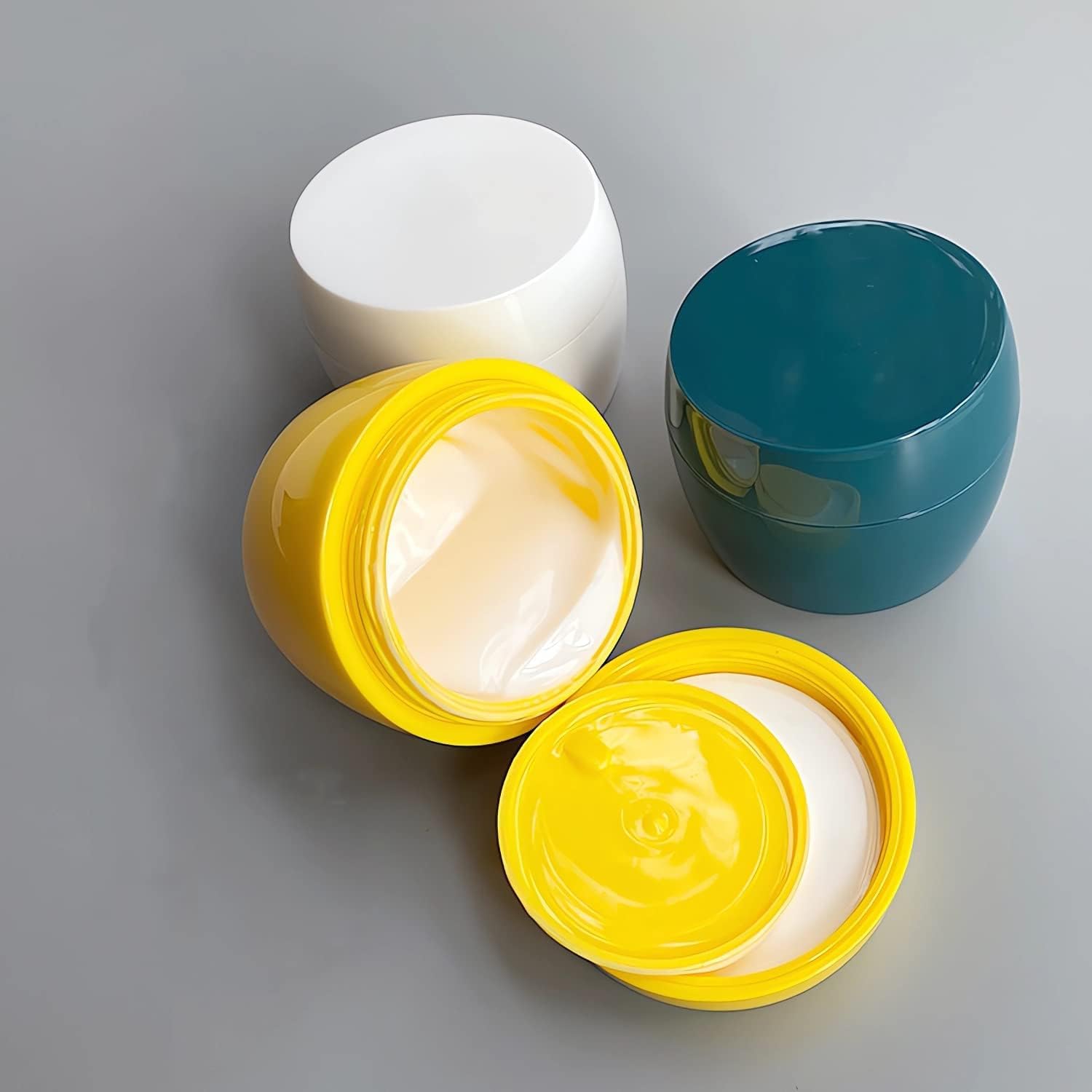 Plastikowe słoiczki kosmetyczne, Opakowanie zawiera 12 sztuk, pusty zielony pojemnik na krem ​​do twarzy o pojemności 50 ml Butelka podróżna + 4 x szpatułka
